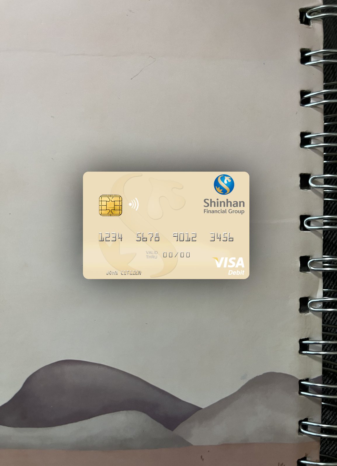 Download South Korea Shinhan Financial Group visa debit card photolook front Photoshop template